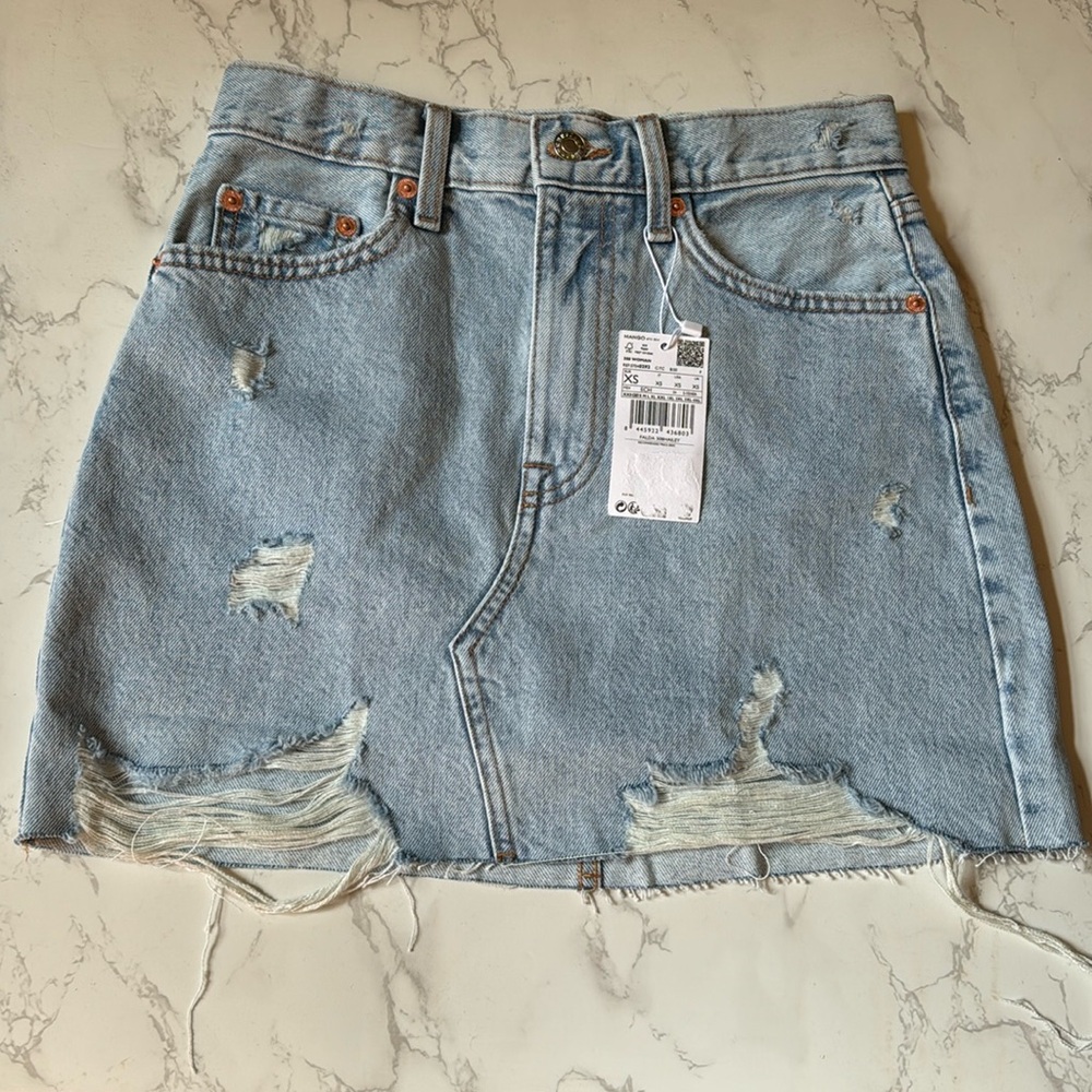 NWT Mango Ripped Denim Mini Skirt (not sold anymore)